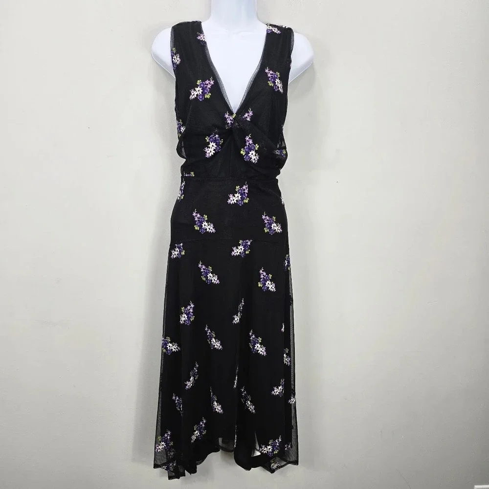 Michael Kors Dress XL Embroidered Fairy Romantic Asymmetrical HOCO Whimsigoth